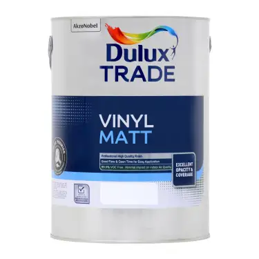 Click Here To Enlarge This Photo Of Dulux Trade Vinyl Matt Emulsion White  - 5L
