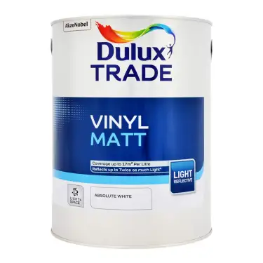 Click Here To Enlarge This Photo Of Dulux Trade Vinyl Matt Light and Space Absolute White  - 5L