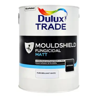 Click Here To Enlarge This Photo Of Dulux Trade Mouldshield Fungicidal Matt Brilliant White  - 5L