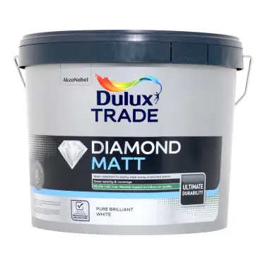 Click Here To Enlarge This Photo Of Dulux Trade Diamond Matt Pure Brilliant White  - 10L