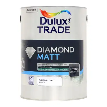 Click Here To Enlarge This Photo Of Dulux Trade Diamond Matt Pure Brilliant White  - 5L