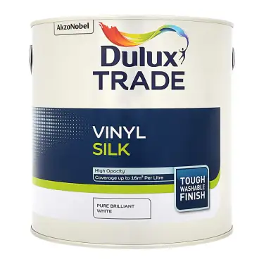 Click Here To Enlarge This Photo Of Dulux Trade Vinyl Silk Emulsion Pure Brilliant White  - 2&period;5L