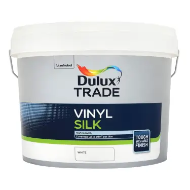 Click Here To Enlarge This Photo Of Dulux Trade Vinyl Silk Emulsion White  - 10L