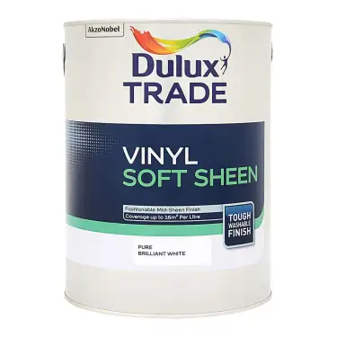 Click Here To Enlarge This Photo Of Dulux Trade Vinyl Soft Sheen Pure Brilliant White  - 5L