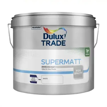 Click Here To Enlarge This Photo Of Dulux Trade Supermatt White  - 10L