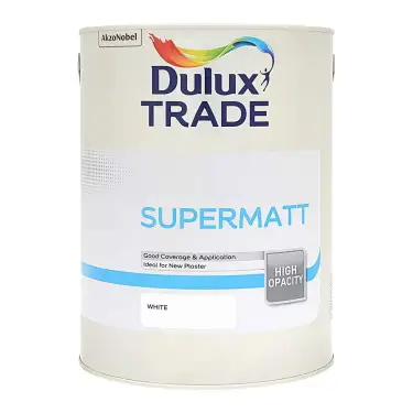 Click Here To Enlarge This Photo Of Dulux Trade Supermatt White  - 5L