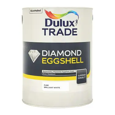 Click Here To Enlarge This Photo Of Dulux Trade Diamond Eggshell Pure Brilliant White  - 5L