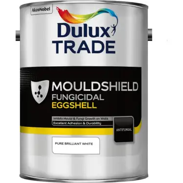 Click Here To Enlarge This Photo Of Dulux Trade Mouldshield Fungicidal Eggshell Pure Brilliant White  - 5L