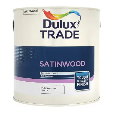 Click Here To Enlarge This Photo Of Dulux Trade Satinwood Brilliant White  - 2&period;5L
