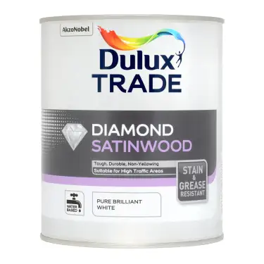 Click Here To Enlarge This Photo Of Dulux Trade Diamond Satinwood Pure Brilliant White  - 1L
