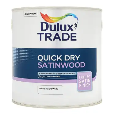 Click Here To Enlarge This Photo Of Dulux Trade Quick Dry Satinwood Pure Brilliant White  - 2&period;5L