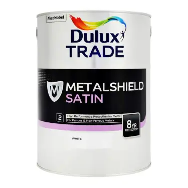 Click Here To Enlarge This Photo Of Dulux Trade Metalshield Satin White  - 5L