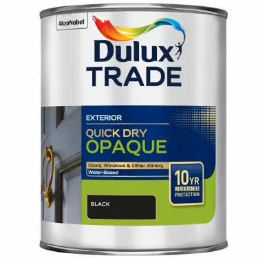 Click Here To Enlarge This Photo Of Dulux Trade Quick Dry Opaque Black  - 5L