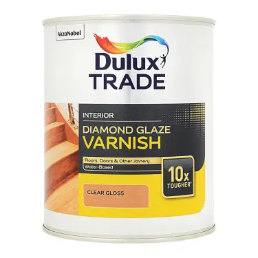Click Here To Enlarge This Photo Of Dulux Trade Diamond Glaze Varnish Gloss Clear  - 1L