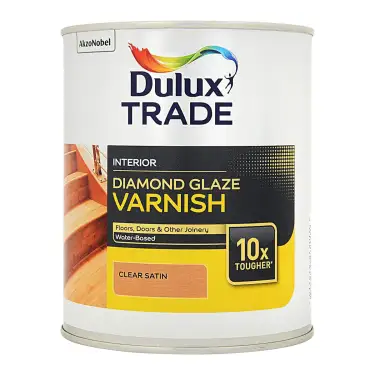 Click Here To Enlarge This Photo Of Dulux Trade Diamond Glaze Varnish Satin Clear  - 1L