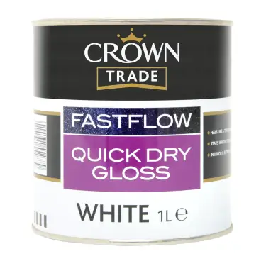 Click Here To Enlarge This Photo Of Crown Trade Fastflow Quick Dry GlossWhite - 1L