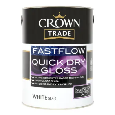 Click Here To Enlarge This Photo Of Crown Trade Fastflow Quick Dry Gloss White - 5L