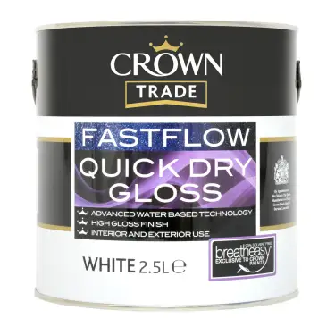 Click Here To Enlarge This Photo Of Crown Trade Fastflow Quick Dry Gloss White - 2&period;5L