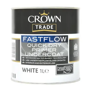 Click Here To Enlarge This Photo Of Crown Trade Fastflow Quick Dry Primer Undercoat White - 1L