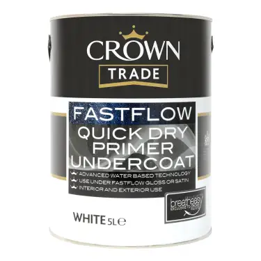 Click Here To Enlarge This Photo Of Crown Trade Fastflow Quick Dry Primer Undercoat White - 5L