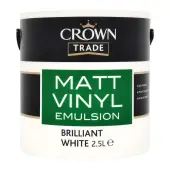Crown Trade Vinyl Matt Emulsion Brilliant White - 2&period;5L