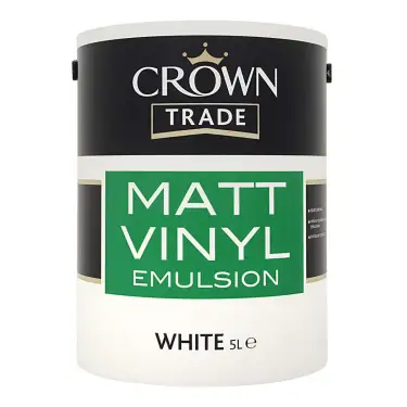 Click Here To Enlarge This Photo Of Crown Trade Vinyl Matt Emulsion White - 5L