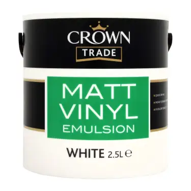 Click Here To Enlarge This Photo Of Crown Trade Vinyl Matt Emulsion White - 2&period;5L