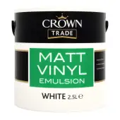 Crown Trade Vinyl Matt Emulsion White - 2&period;5L