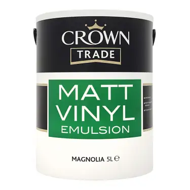 Click Here To Enlarge This Photo Of Crown Trade Vinyl Matt Emulsion Magnolia - 5L