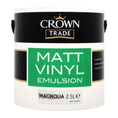 Click Here To Enlarge This Photo Of Crown Trade Vinyl Matt Emulsion Magnolia - 2&period;5L