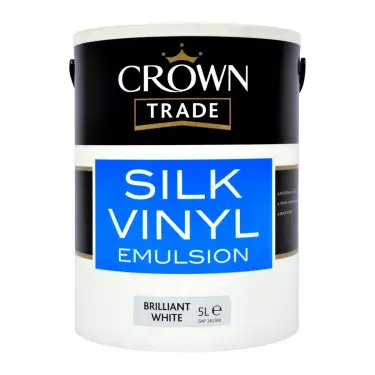 Click Here To Enlarge This Photo Of Crown Trade Vinyl Silk Emulsion Brilliant White - 5L