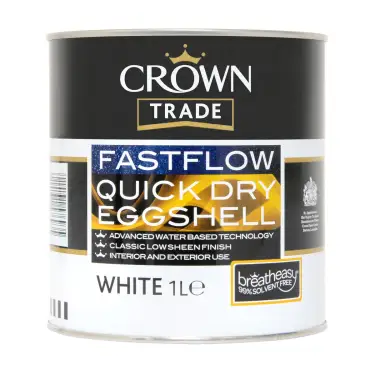 Click Here To Enlarge This Photo Of Crown Trade Fastflow Quick Dry Eggshell White - 1L