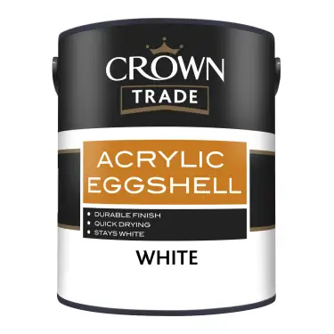 Click Here To Enlarge This Photo Of Crown Trade Acrylic Eggshell White - 5L