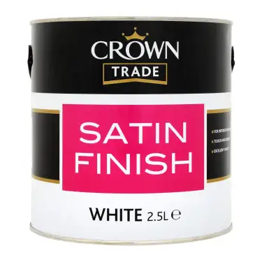 Click Here To Enlarge This Photo Of Crown Trade Satin Finish White - 2&period;5L
