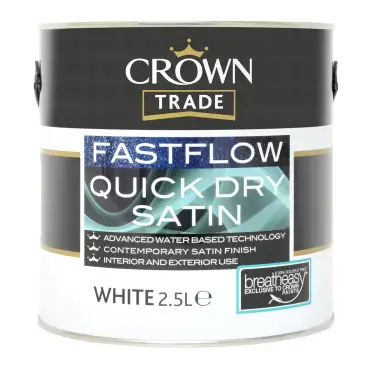 Click Here To Enlarge This Photo Of Crown Trade Fastflow Quick Dry Satin White - 2&period;5L