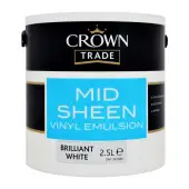 Crown Trade Mid Sheen Brilliant White - 2&period;5L