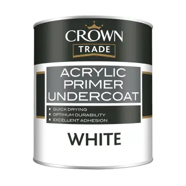 Click Here To Enlarge This Photo Of Crown Trade Acrylic Primer Undercoat White - 1L