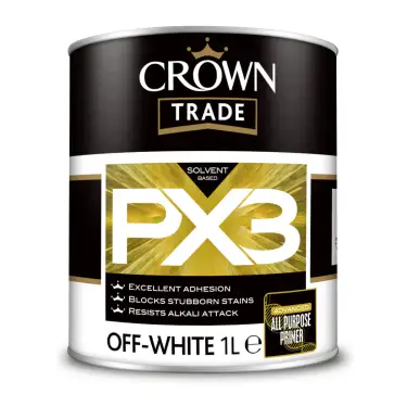 Click Here To Enlarge This Photo Of Crown Trade PX3 Solvent Based All Purpose Primer White - 1L