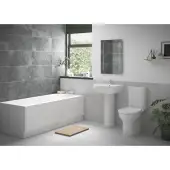 Modern 4 Piece Bathroom Suite 1700mm Bath Rimless WC Basin Taps