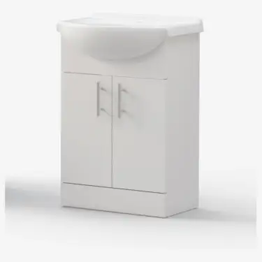Click Here To Enlarge This Photo Of Saturn White Gloss Vanity Unit & WC Pack 560mm BTW Toilet