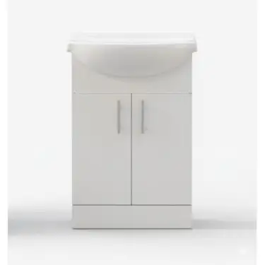 Click Here To Enlarge This Photo Of Saturn White Gloss Vanity Unit & WC Pack 560mm BTW Toilet