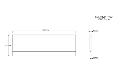 Click Here To Enlarge This Photo Of Cinna White Bath Panel Front 1500 mm