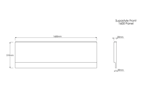 Click Here To Enlarge This Photo Of Cinna White Bath Panel Front 1600 mm