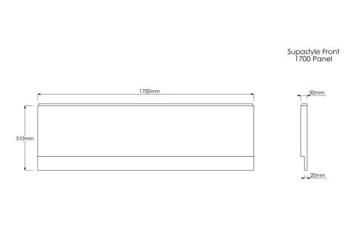 Click Here To Enlarge This Photo Of Cinna White Bath Panel Front 1700 mm