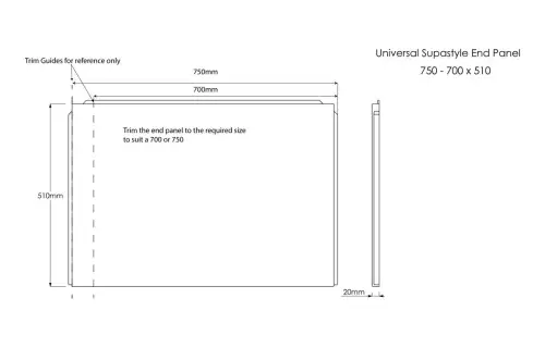 Click Here To Enlarge This Photo Of Cinna White Bath End Panel 750mm