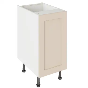 Click Here To Enlarge This Photo Of Kitchen Kit Flatpack Shaker Ultra Matt Cashmere 500 Base Unit with White Cabinet - FKKH0602