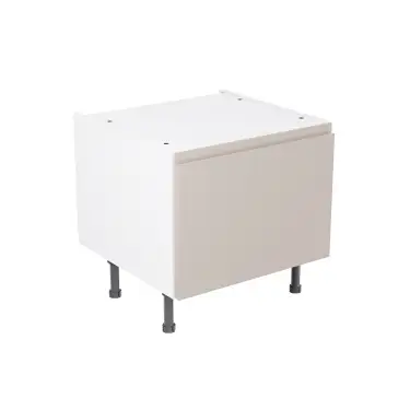 Click Here To Enlarge This Photo Of Kitchen Kit J-Pull Flatpack 600 Belfast Sink Base Kitchen Cabinet Gloss Light Grey with Urban Oak Cabinet - FKUJ0270
