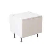 Kitchen Kit J-Pull Flatpack 600 Belfast Sink Base Kitchen Cabinet Matt Light Grey with Urban Oak Cabinet - FKUJ0770