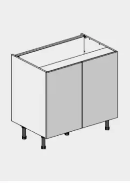 Click Here To Enlarge This Photo Of Kitchen Kit Slab Flatpack 900 Base Kitchen Cabinet Matt White with Urban Oak Cabinet - FKUO3371