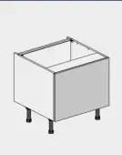 Kitchen Kit Slab Flatpack 600 Belfast Sink Base Kitchen Cabinet Matt Blue with Urban Oak Cabinet - FKUO3770